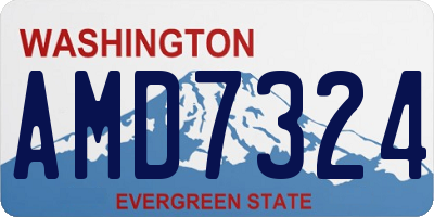 WA license plate AMD7324