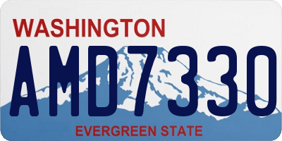 WA license plate AMD7330