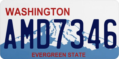 WA license plate AMD7346