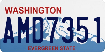 WA license plate AMD7351