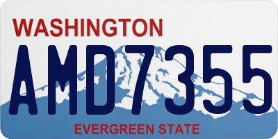 WA license plate AMD7355