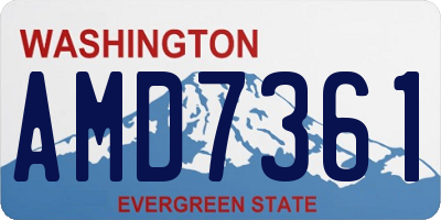 WA license plate AMD7361