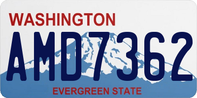 WA license plate AMD7362