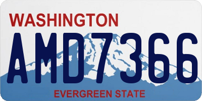 WA license plate AMD7366