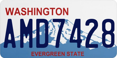 WA license plate AMD7428