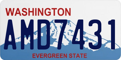 WA license plate AMD7431