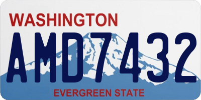 WA license plate AMD7432