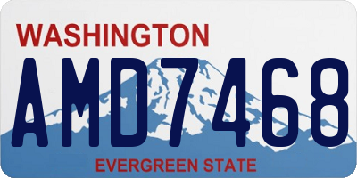 WA license plate AMD7468