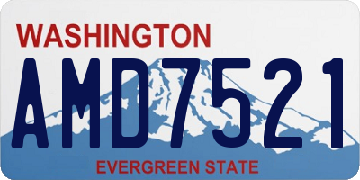 WA license plate AMD7521