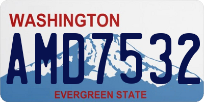 WA license plate AMD7532