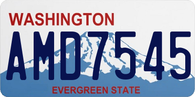 WA license plate AMD7545