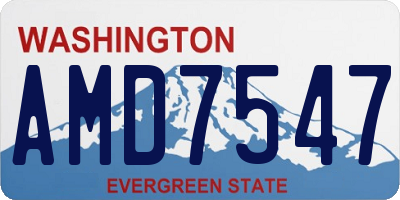 WA license plate AMD7547