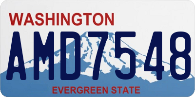 WA license plate AMD7548