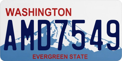 WA license plate AMD7549