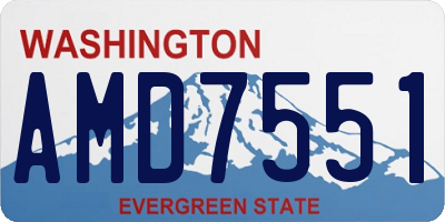 WA license plate AMD7551