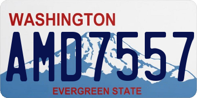 WA license plate AMD7557