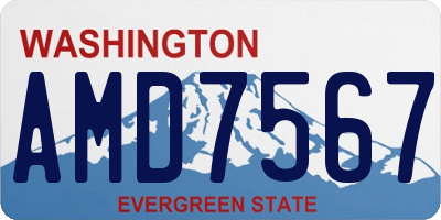 WA license plate AMD7567