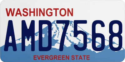 WA license plate AMD7568