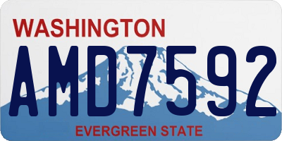 WA license plate AMD7592