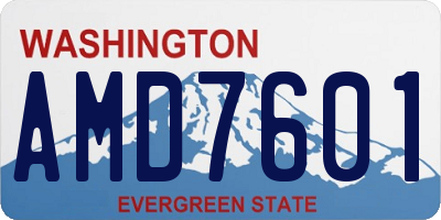 WA license plate AMD7601