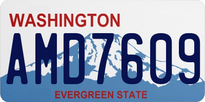 WA license plate AMD7609