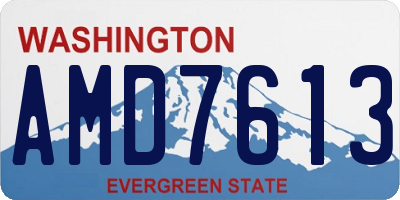 WA license plate AMD7613
