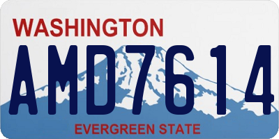 WA license plate AMD7614