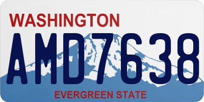WA license plate AMD7638
