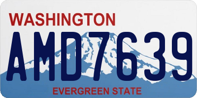 WA license plate AMD7639