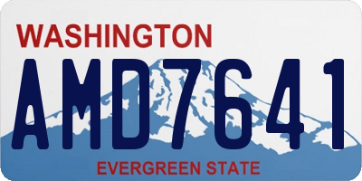 WA license plate AMD7641