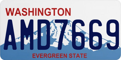 WA license plate AMD7669