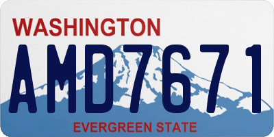 WA license plate AMD7671