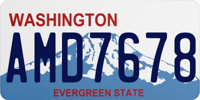 WA license plate AMD7678