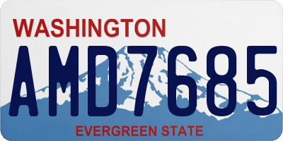 WA license plate AMD7685