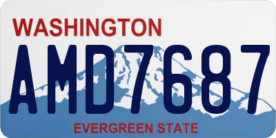 WA license plate AMD7687