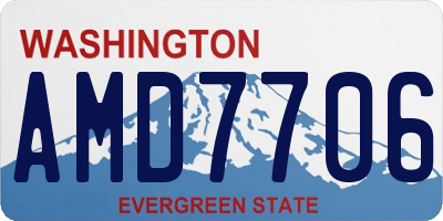 WA license plate AMD7706