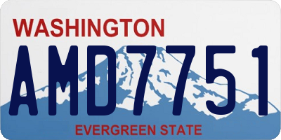 WA license plate AMD7751