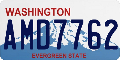 WA license plate AMD7762