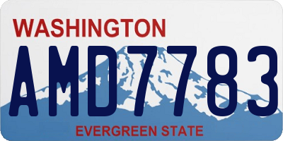 WA license plate AMD7783