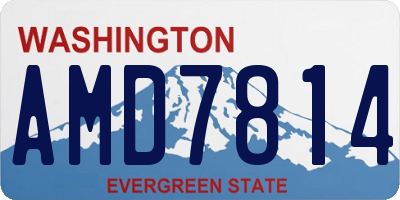 WA license plate AMD7814