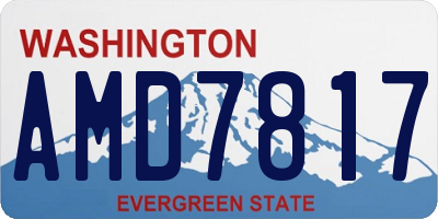 WA license plate AMD7817