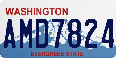 WA license plate AMD7824