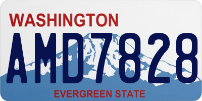 WA license plate AMD7828