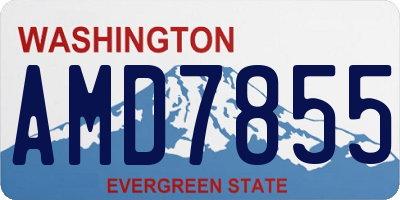 WA license plate AMD7855