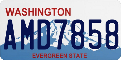 WA license plate AMD7858