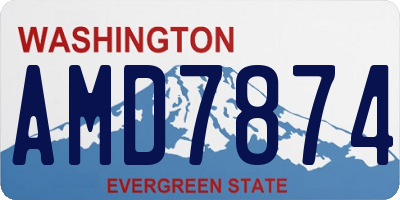 WA license plate AMD7874
