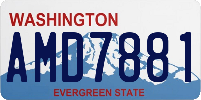 WA license plate AMD7881