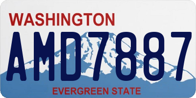 WA license plate AMD7887