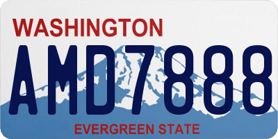 WA license plate AMD7888