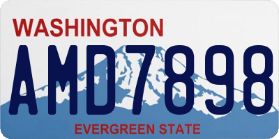 WA license plate AMD7898